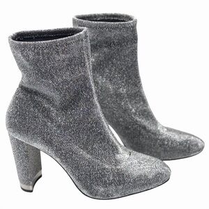 Micheal Kors size 10 metallic silver stretch boots from MK store
